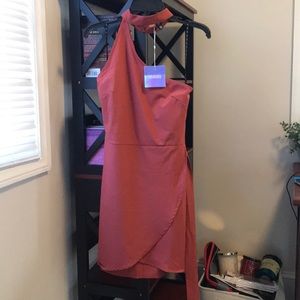 Missguided one shoulder bodycon dress rust color